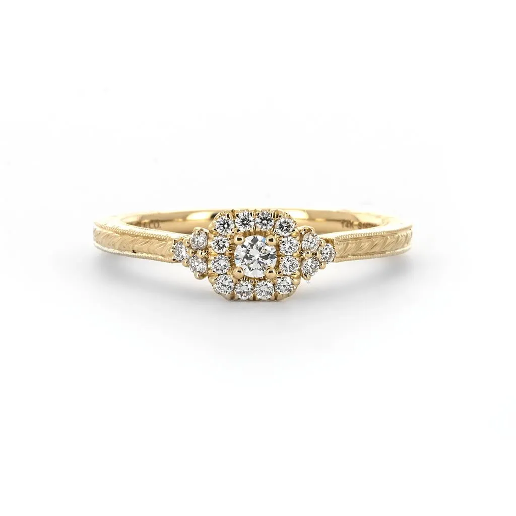 0.23ctw Diamond Engagement Ring   Victorian Halo