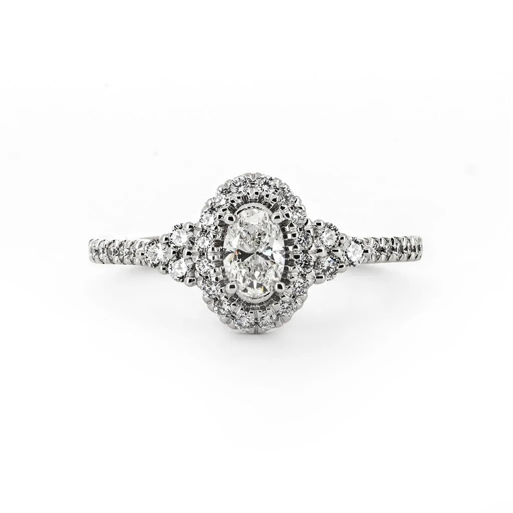 0.70ctw Diamond Engagement Ring   Halo Twist