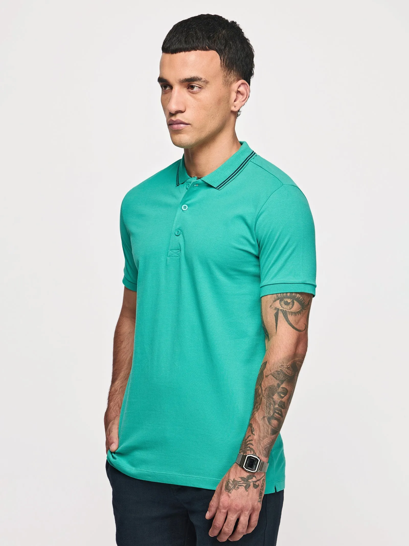 100% Cotton Waffle Polo