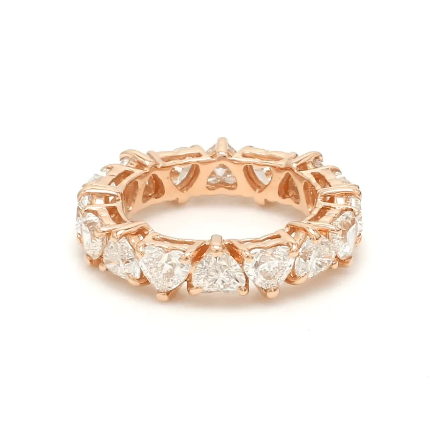 14K & 18K Gold Heart Diamond Eternity Band