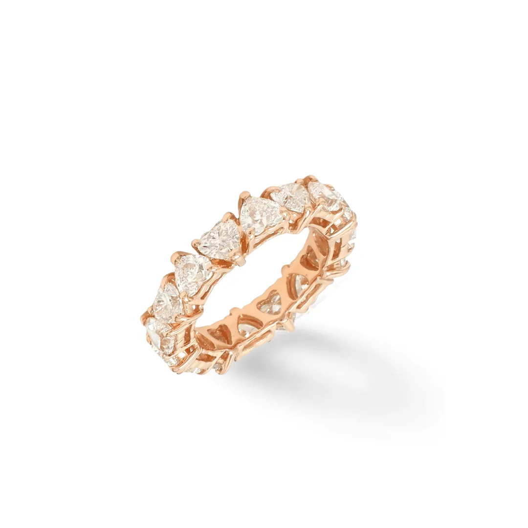 14K & 18K Gold Heart Diamond Eternity Band