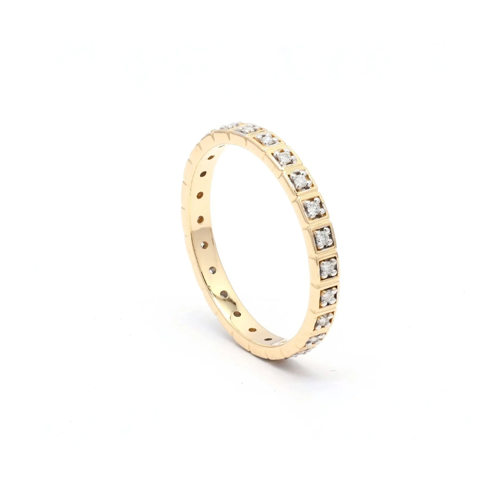 14K Gold Diamond Full Eternity Band