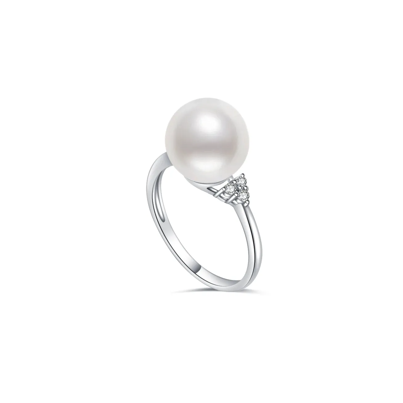 18K Diamond Australian White South Sea Pearl Ring KR00053