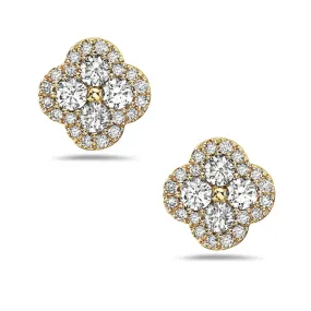 18k Diamond Clover Earrings