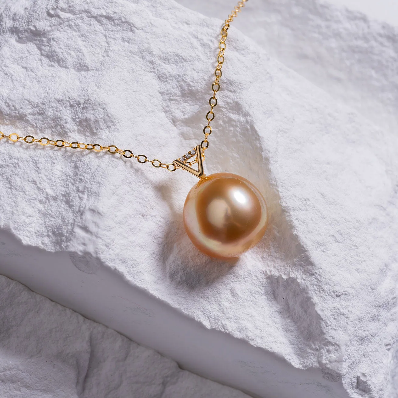 18k Gold South Sea Golden Pearl Necklace KN00127