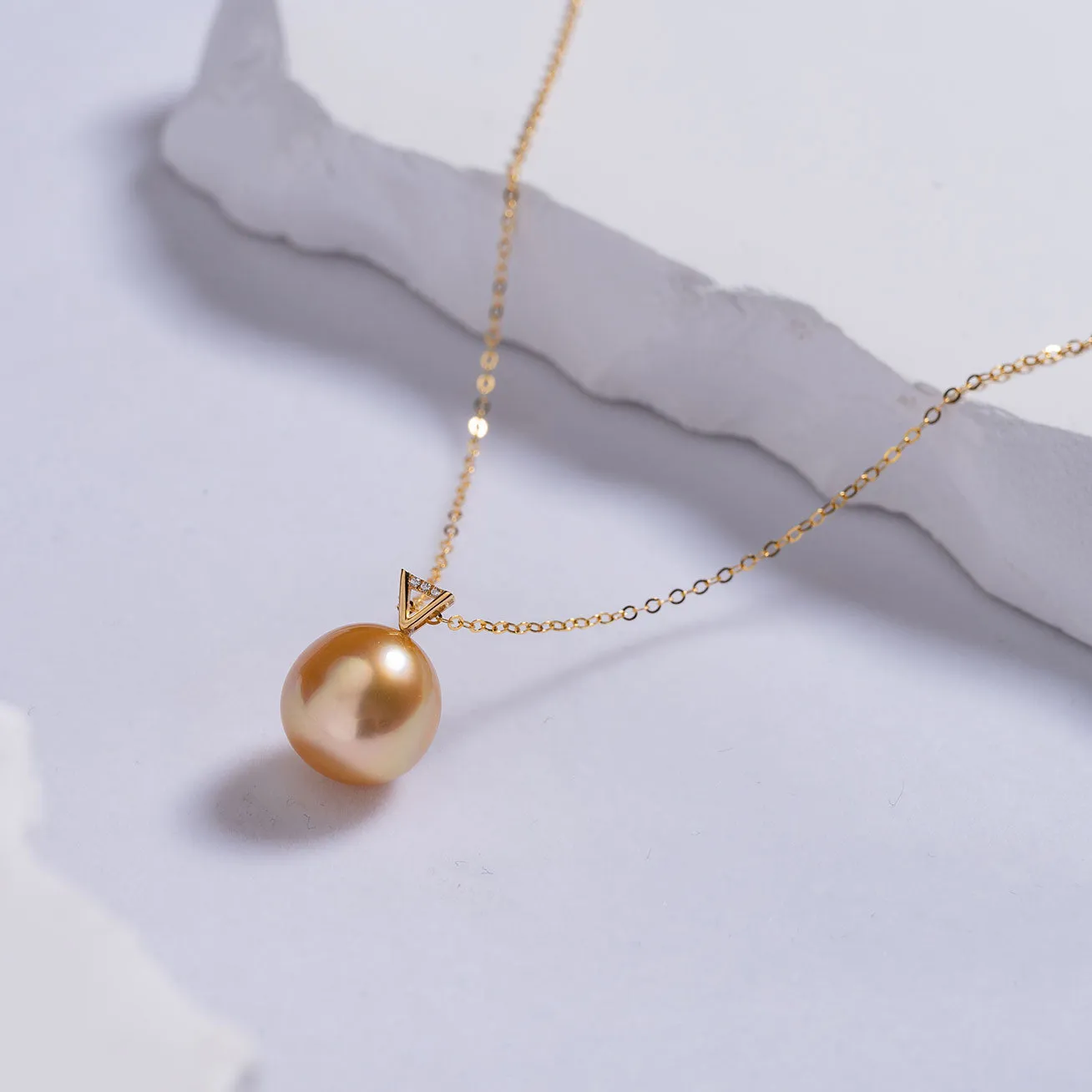 18k Gold South Sea Golden Pearl Necklace KN00127