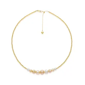 18k Gold South Sea Golden Pearl Necklace KN00209