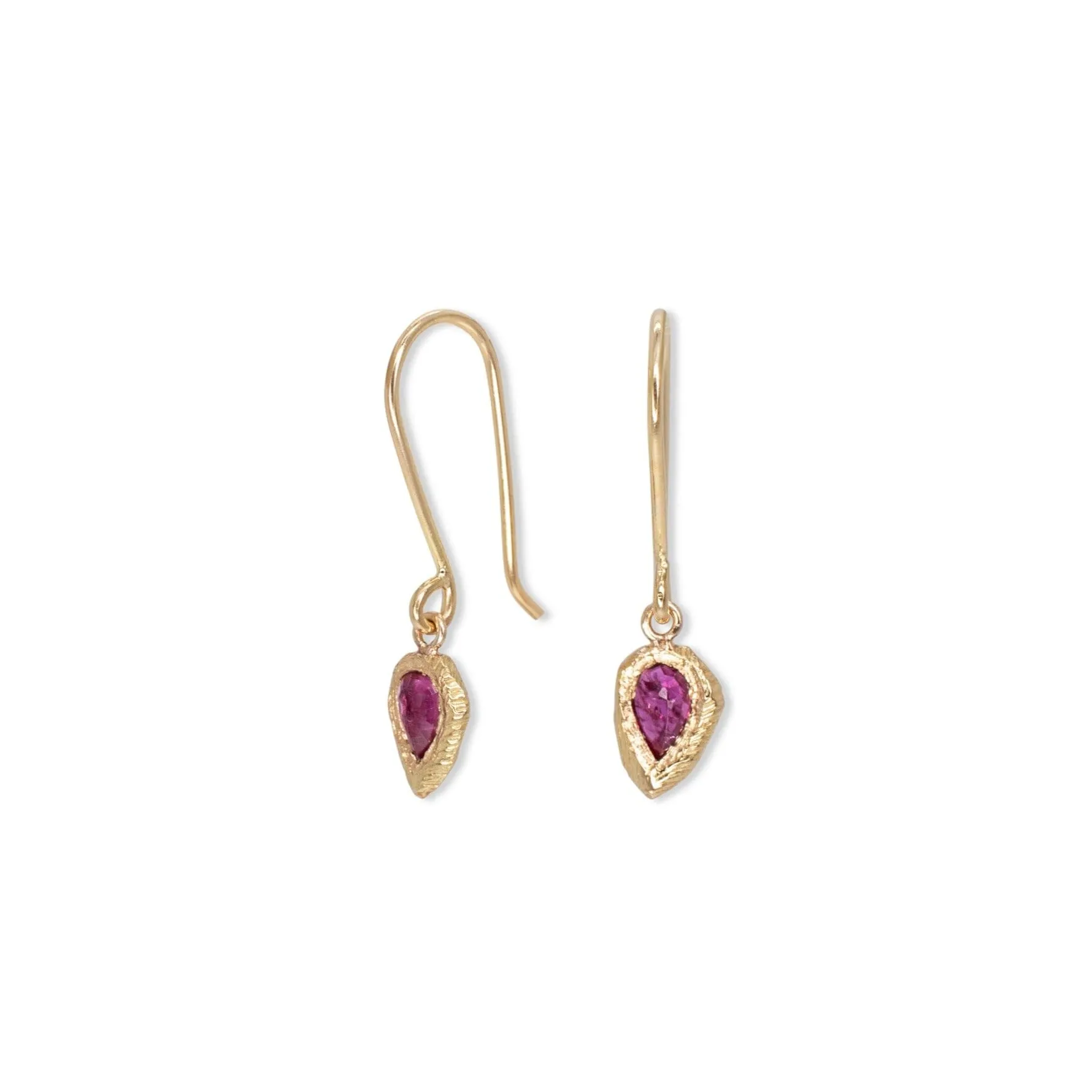 18K Teardrop Earrings in Ruby