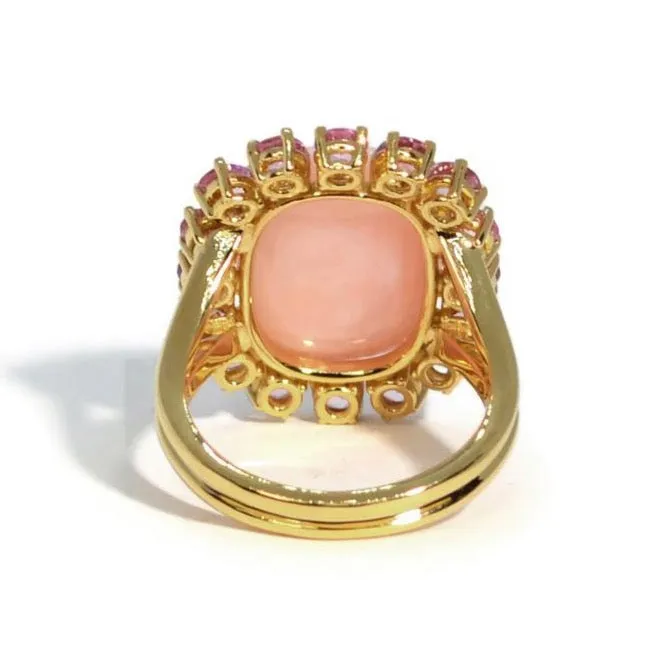 A & Furst - Sole - Ring with Pink Opal and Pink Sapphires, 18k Yellow Gold