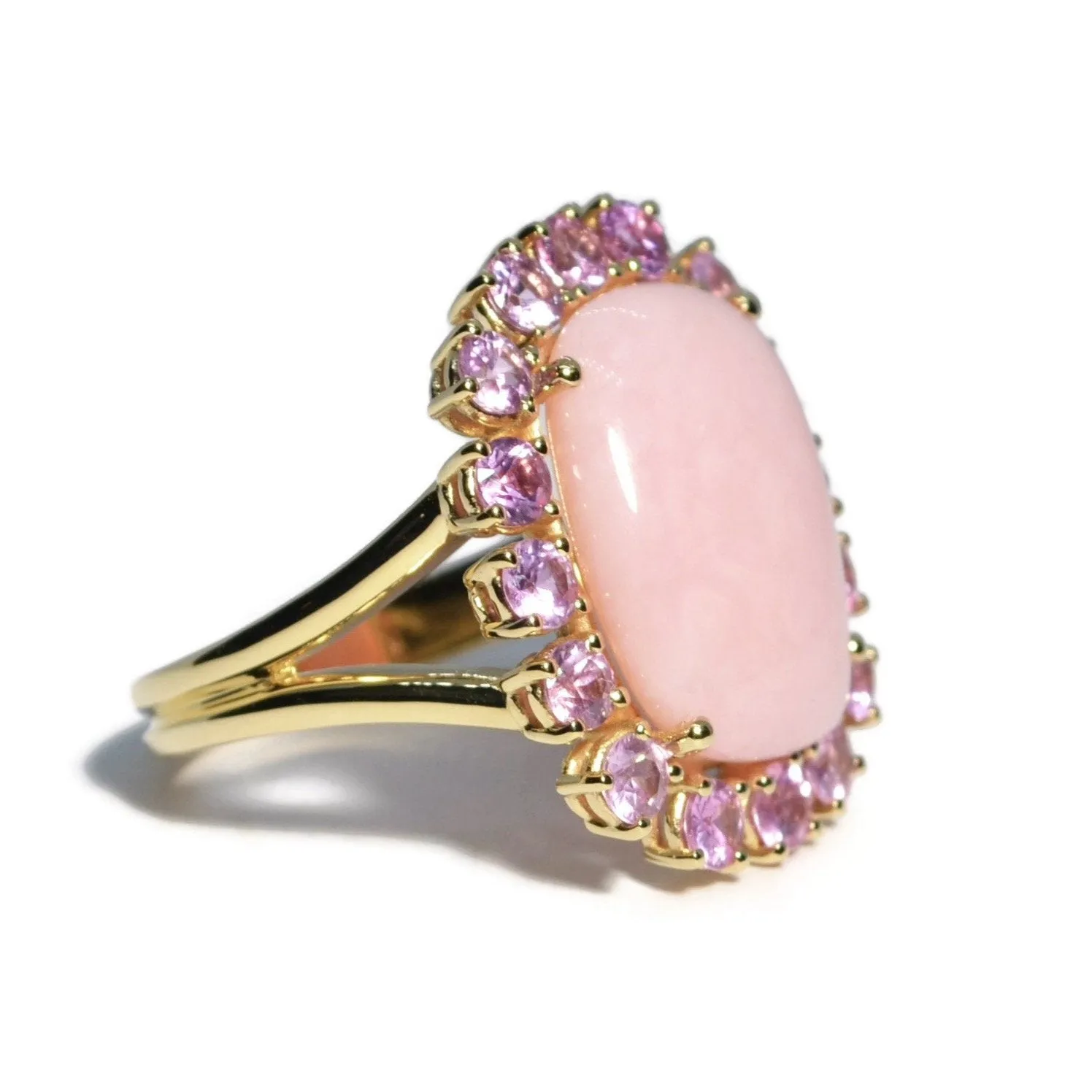 A & Furst - Sole - Ring with Pink Opal and Pink Sapphires, 18k Yellow Gold