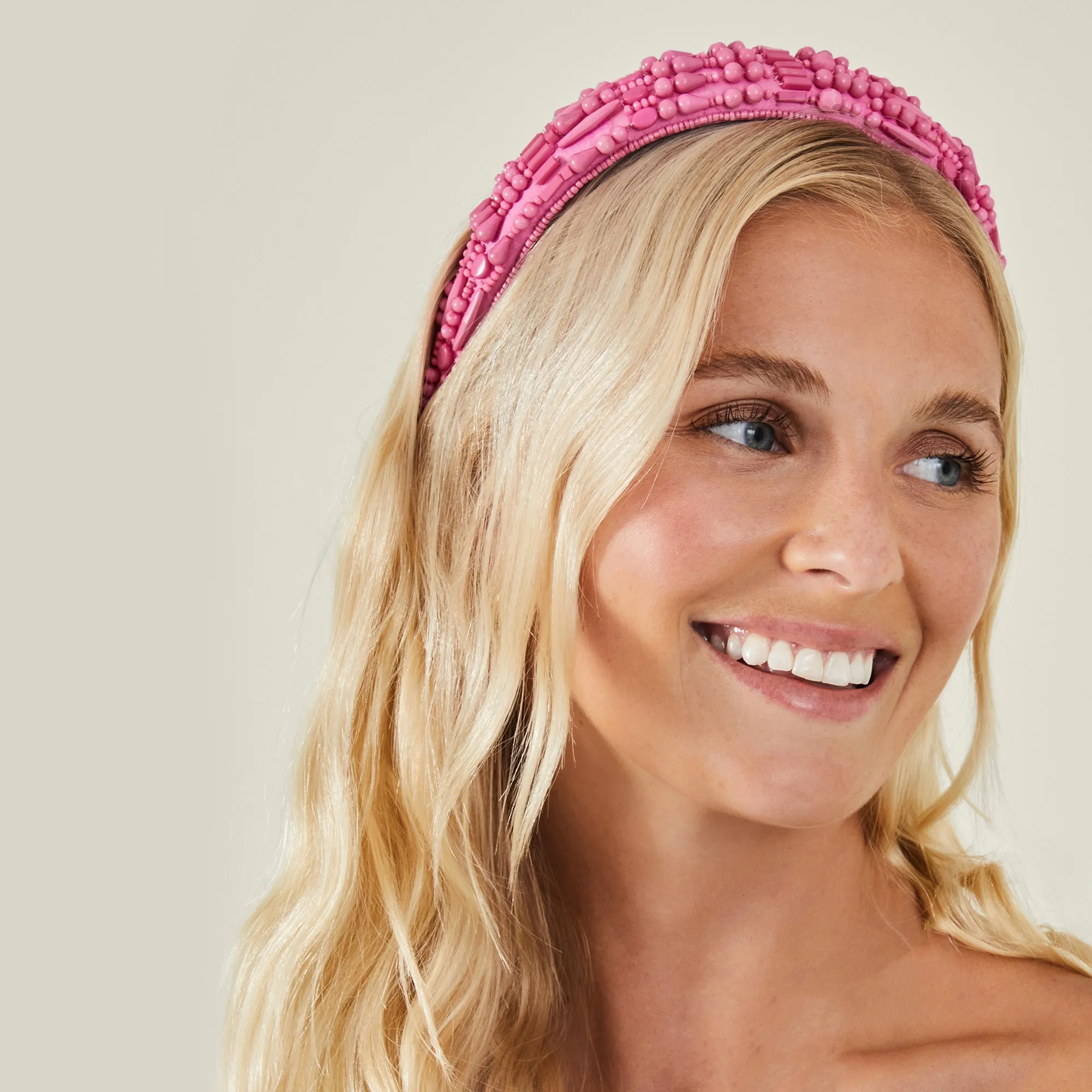 Accessorize London Women's Pink Mixed Bead Headband