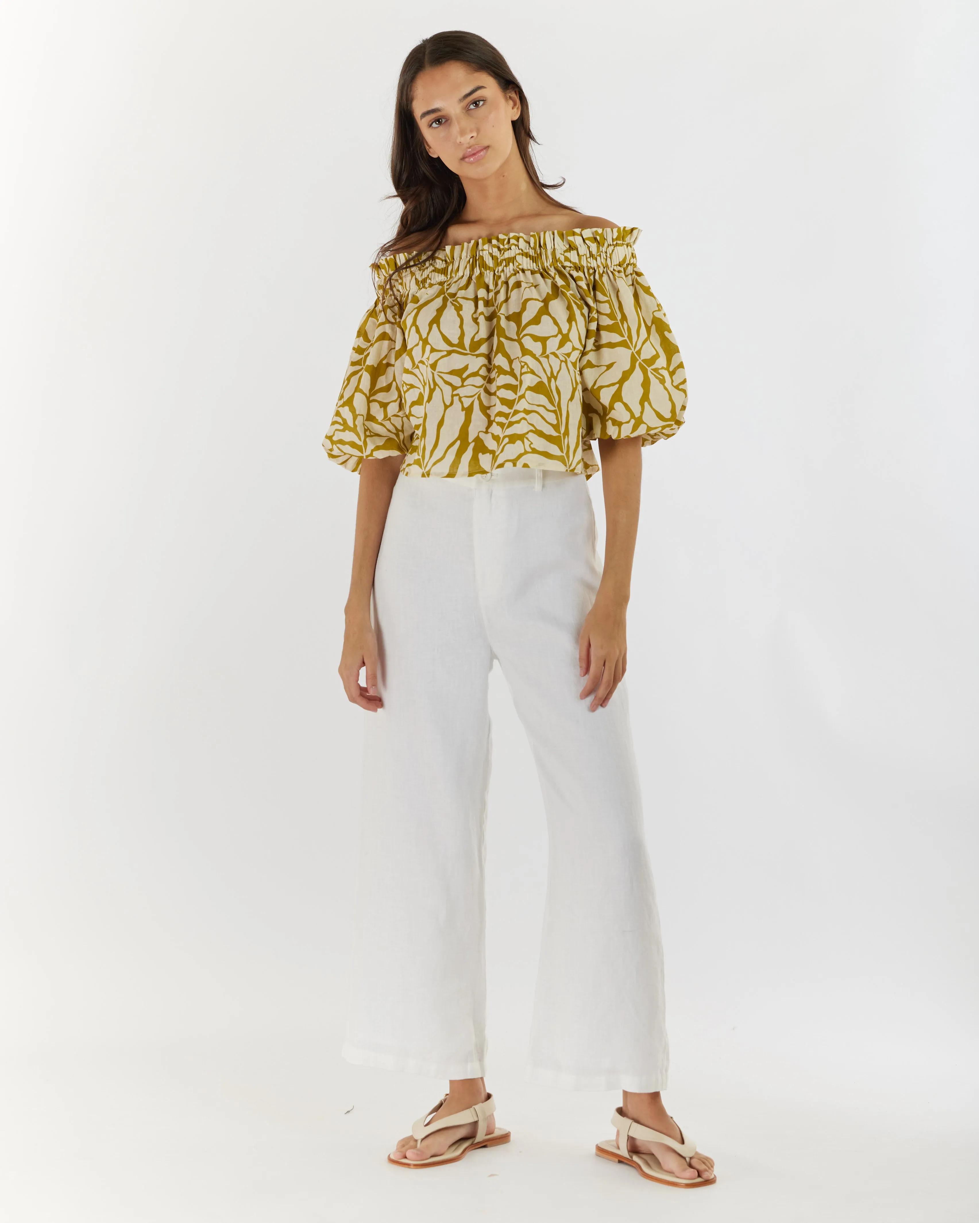 Amara Linen Off Shoulder Top