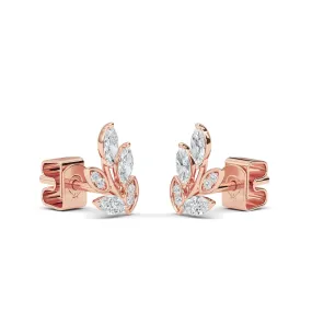 AUTRE - 14k Rose Gold 0.36ct Lab Grown Diamond Flower Earring