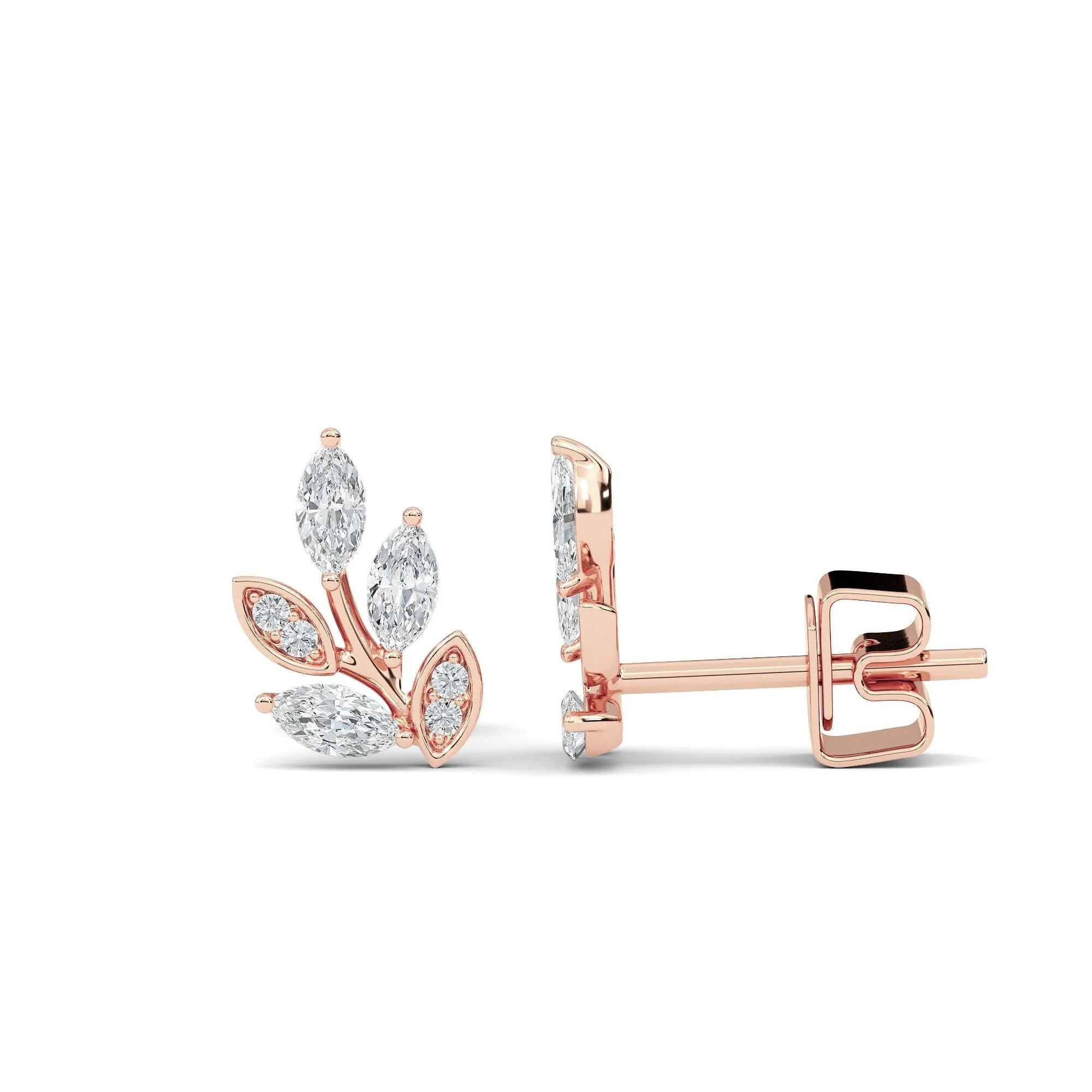 AUTRE - 14k Rose Gold 0.36ct Lab Grown Diamond Flower Earring