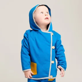 Baby Hoodie Jacket "Sweat Blue/Rib Mustard"