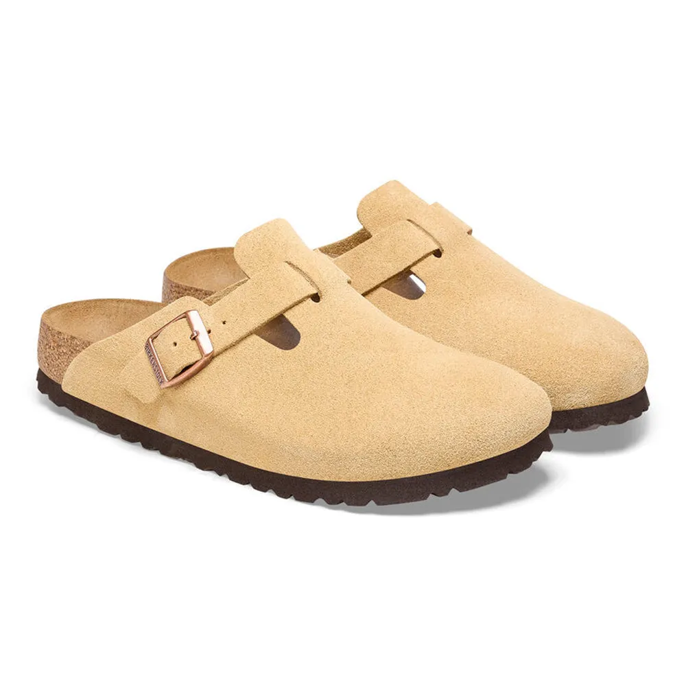 Birkenstock Boston Suede Latte Cream