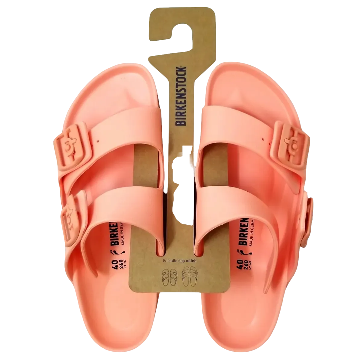 Birkenstock Pink Arizona Eva Narrow Fit Sandal In Coral BNIB UK 6 EU 39 👠