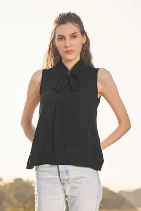 Black Tie Up Sleeveless Top