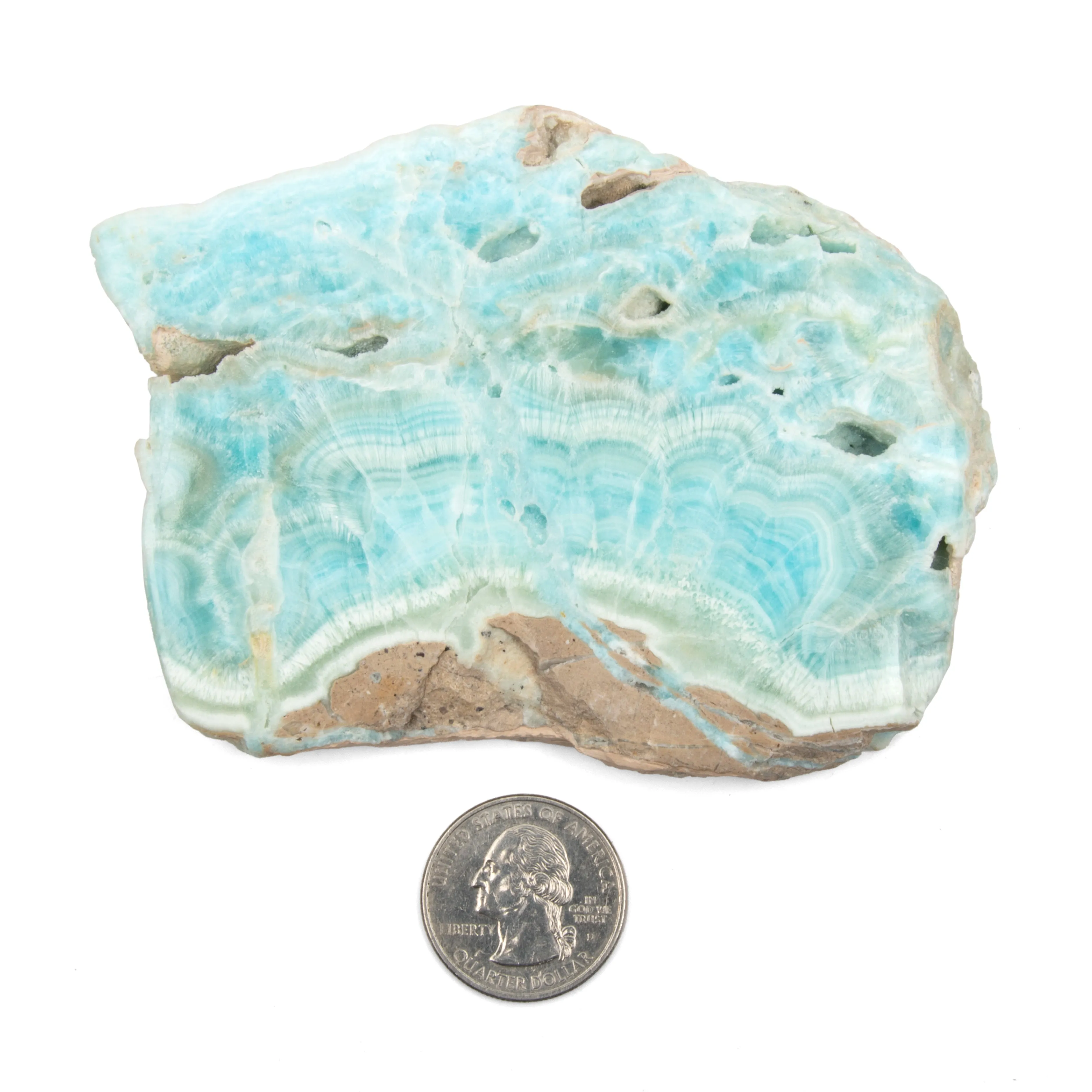 Blue Aragonite, Polished Slate