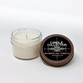 Bourbon and Tobacco Candle Collection 4oz Glass Soy Candle