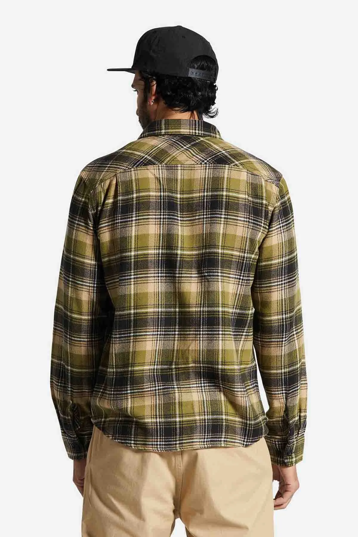 BOWERY LS FLANNEL Green Kelp/Sand/Black