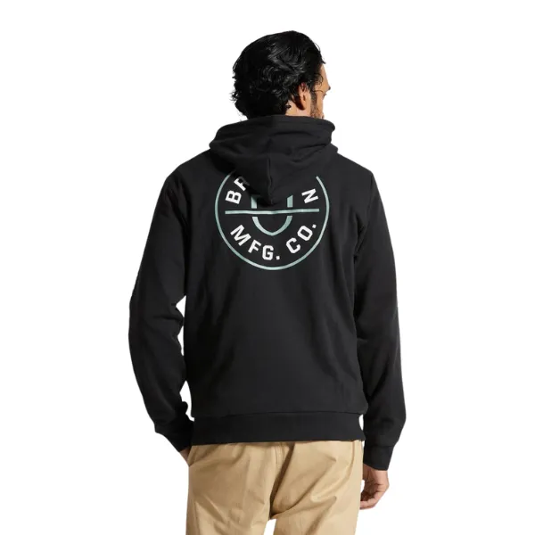 Brixton Crest Hoodie - Black/Chinois Green/White