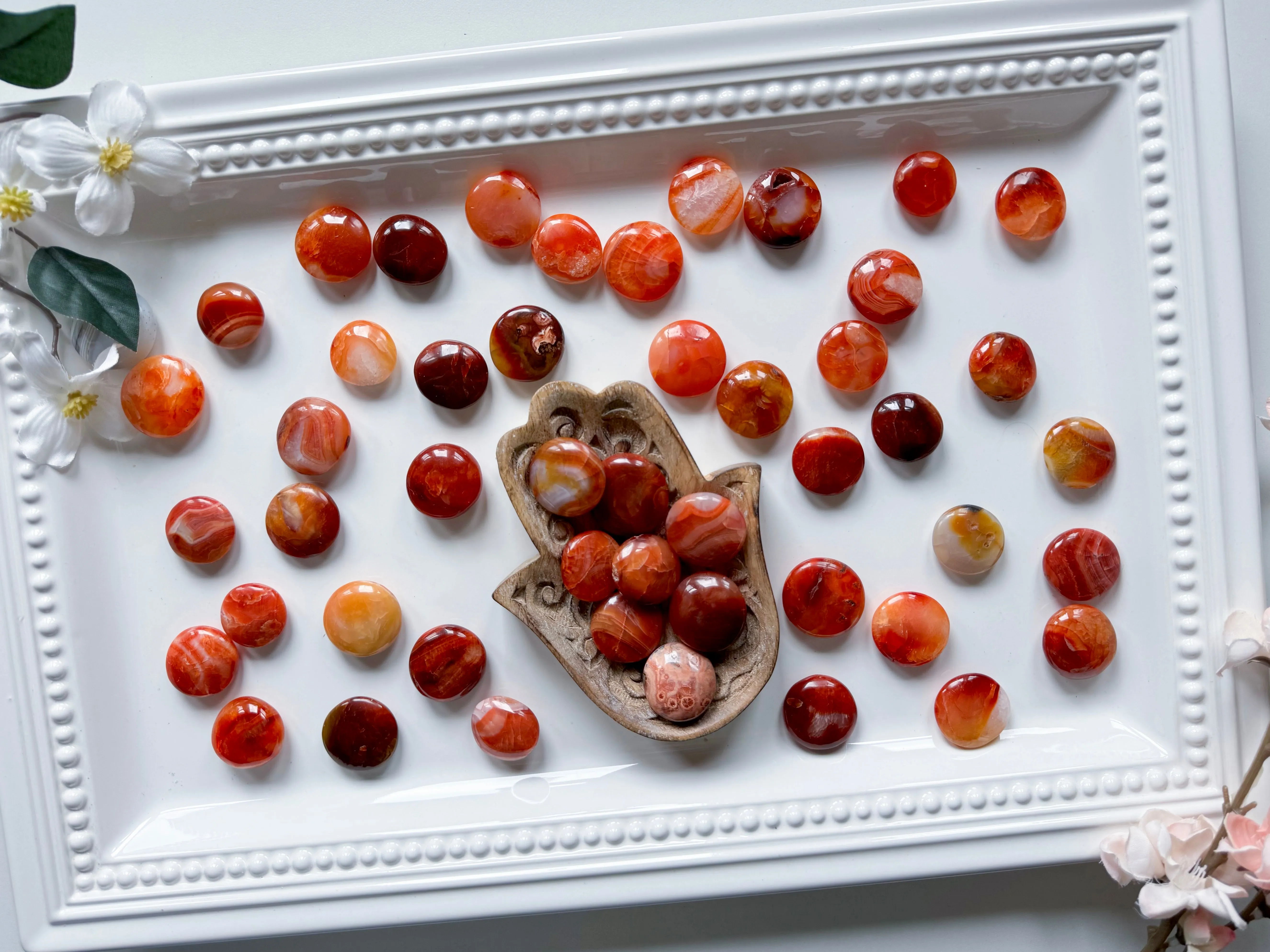 Carnelian Mini UFO Palm Stone