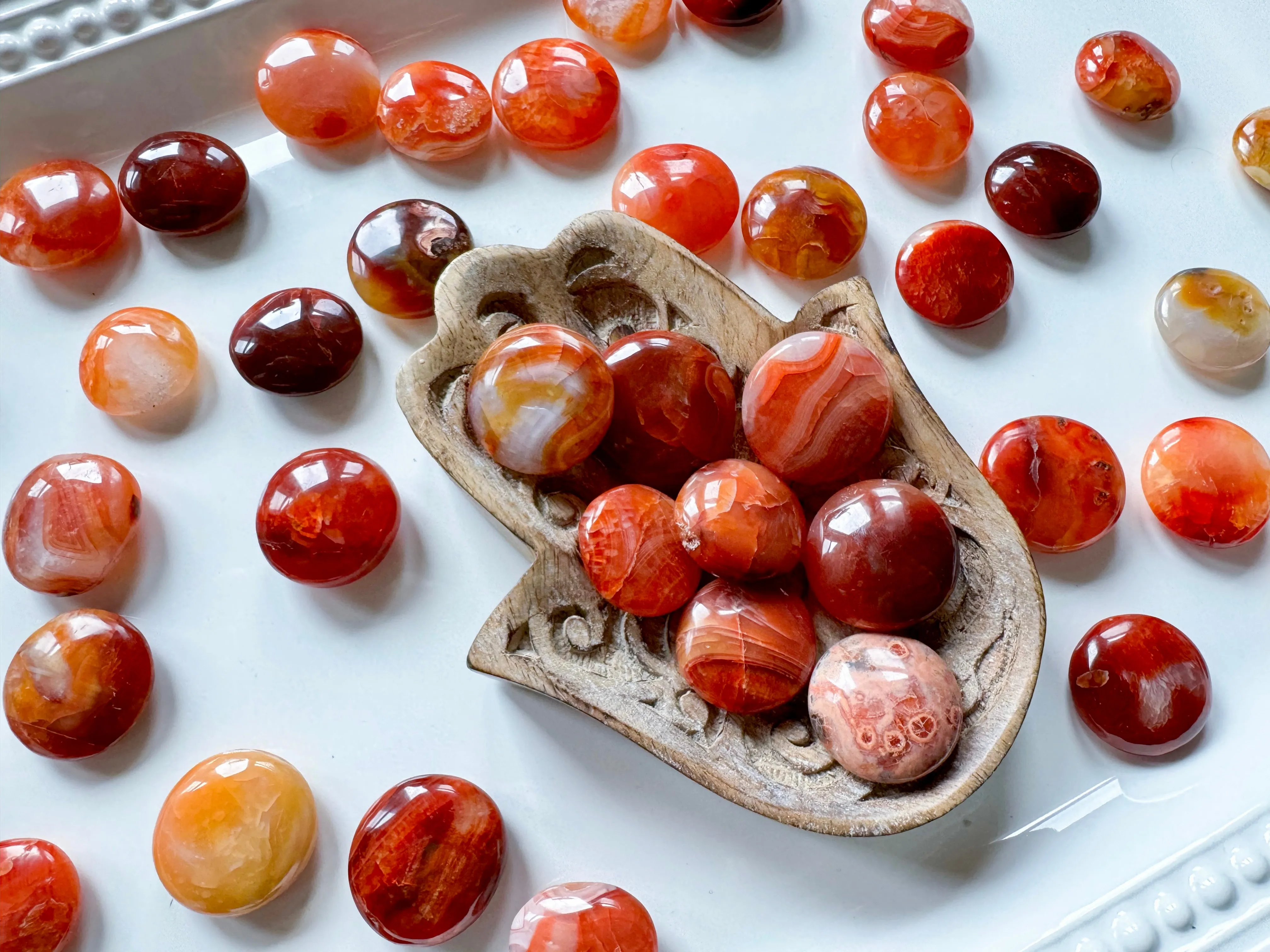 Carnelian Mini UFO Palm Stone