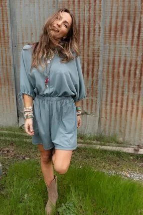 Carolina Comfy Romper - Gunmetal