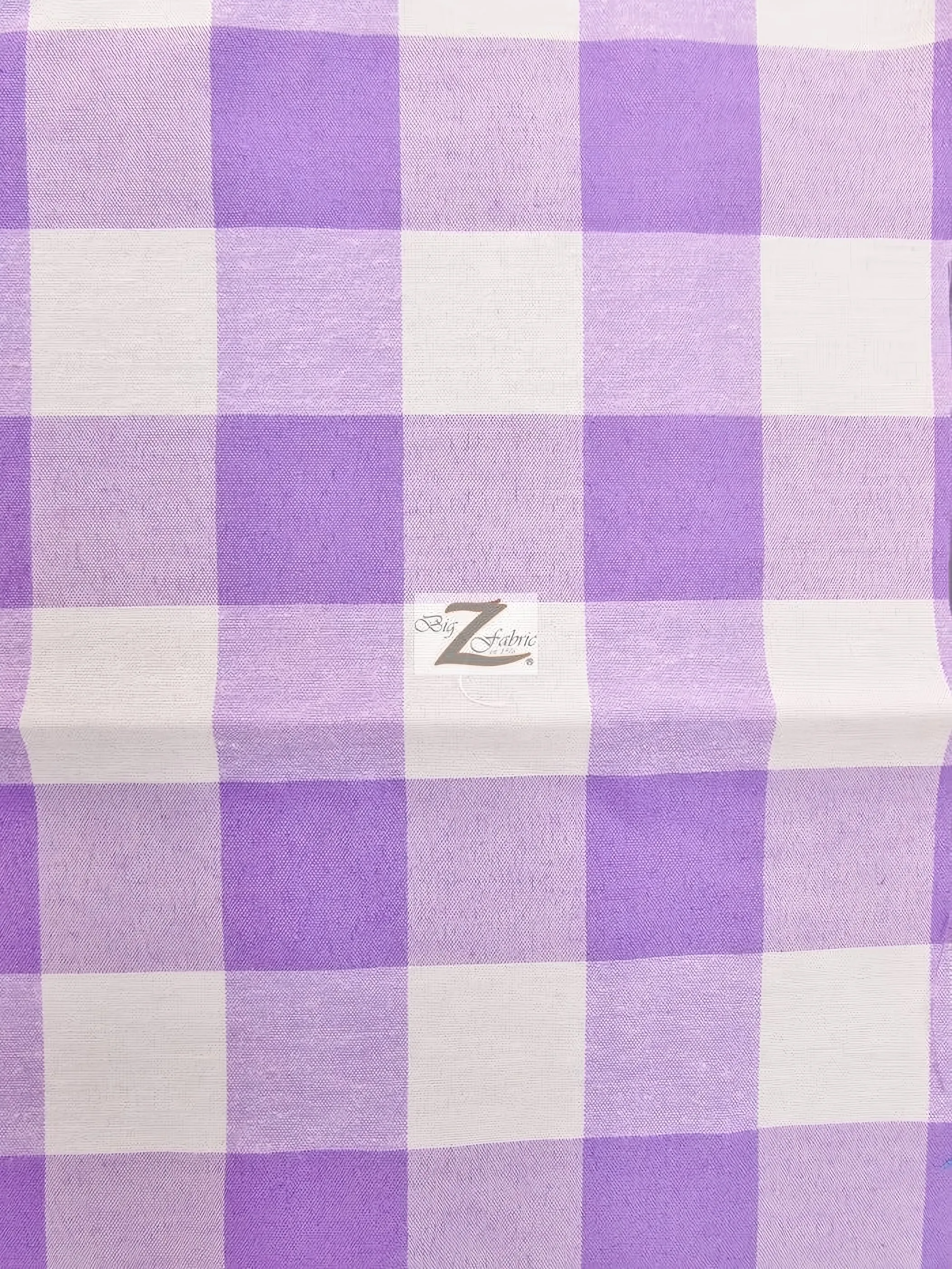 Checkered Gingham Poly Cotton Printed Fabric / Lavender / 50 Yard Bolt