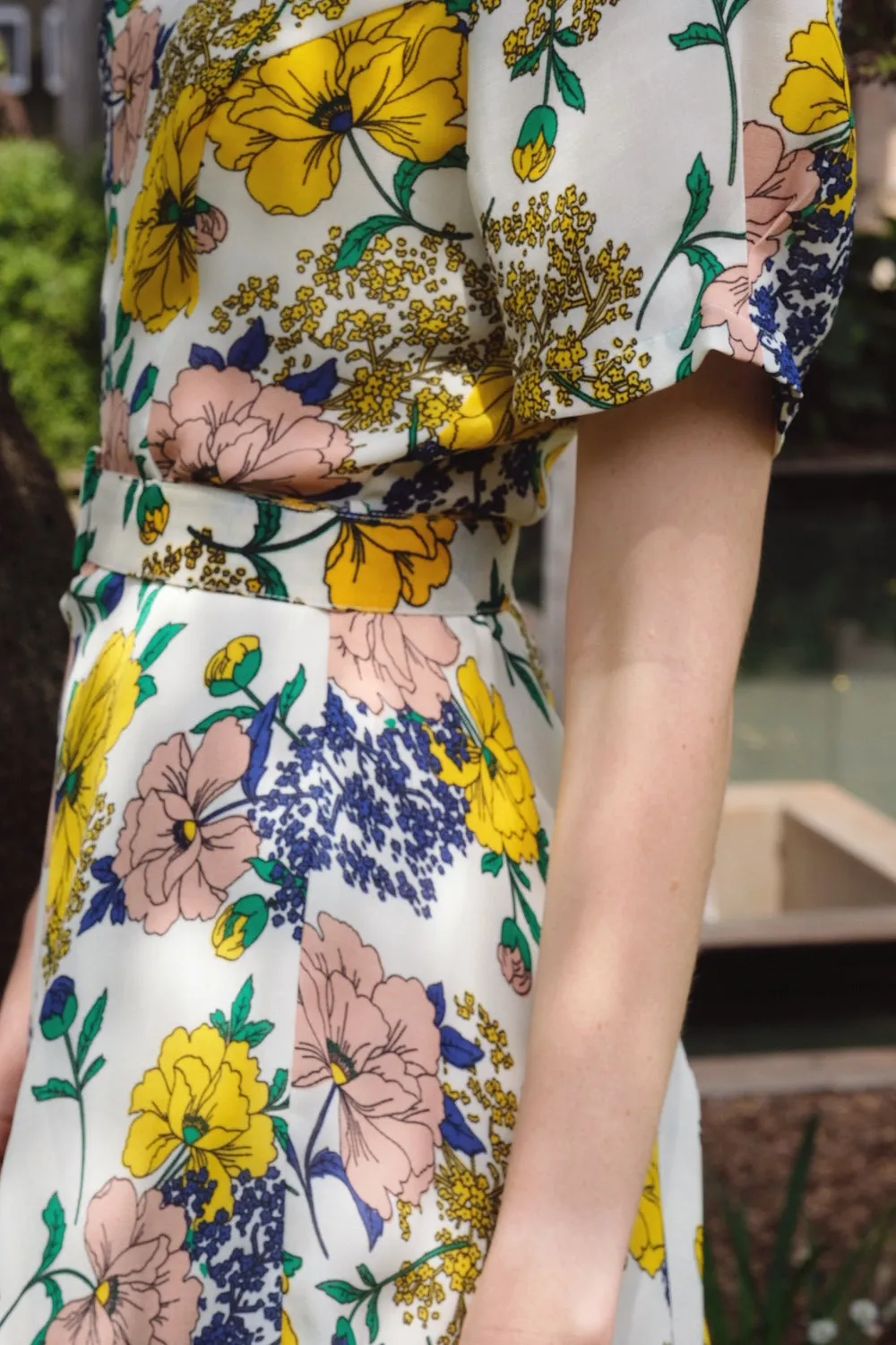 Clementine Mustard Floral Dress