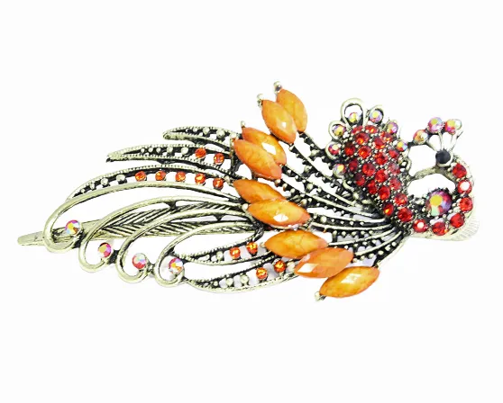 Colorful Peacock Metal Hair claw Hairclips Hair Accessories