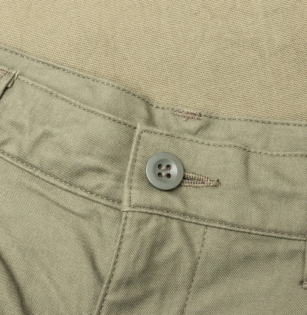 Contrast Cotton Pants - Khaki