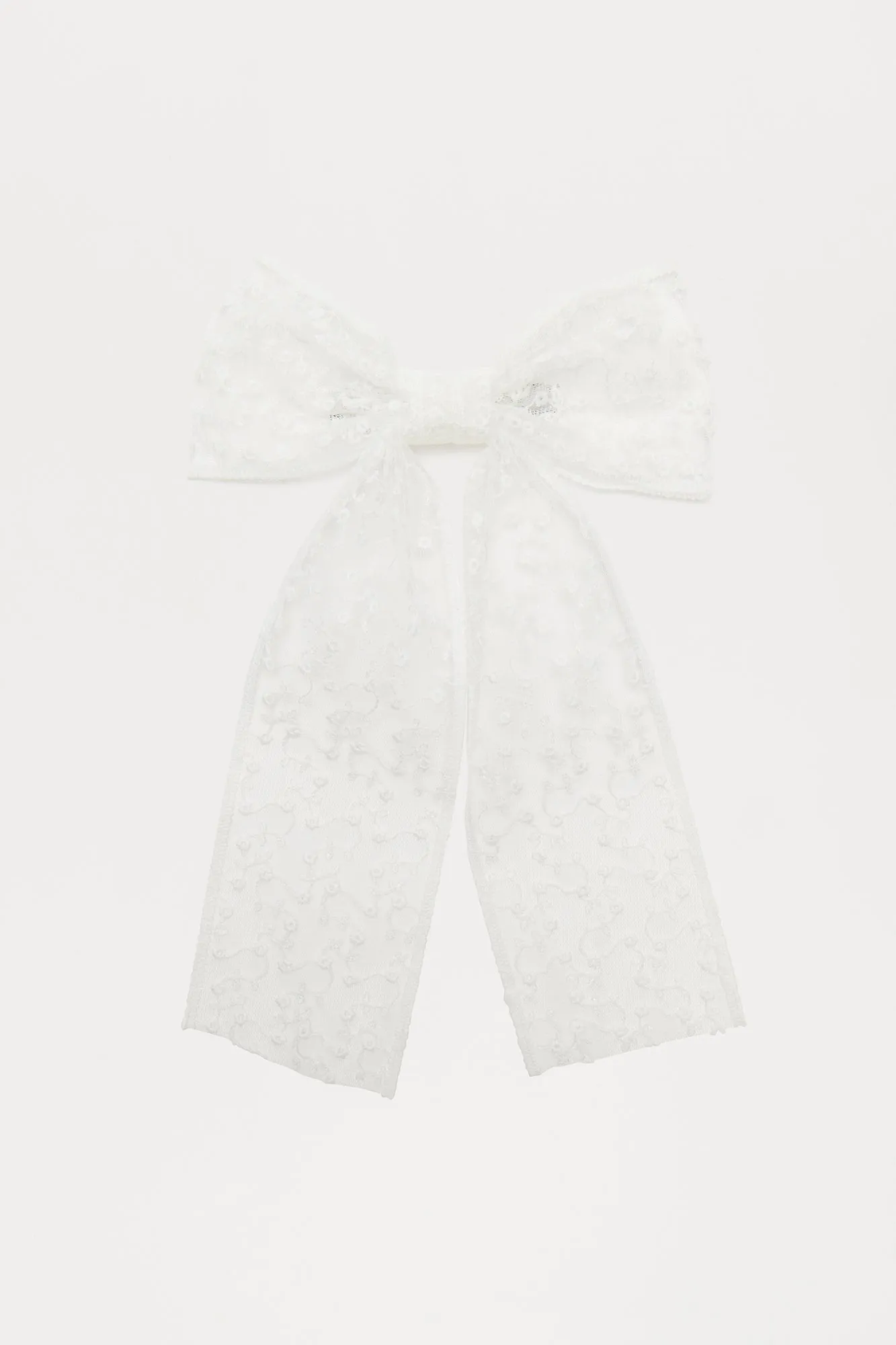 Cottage Garden Hair Bow - White