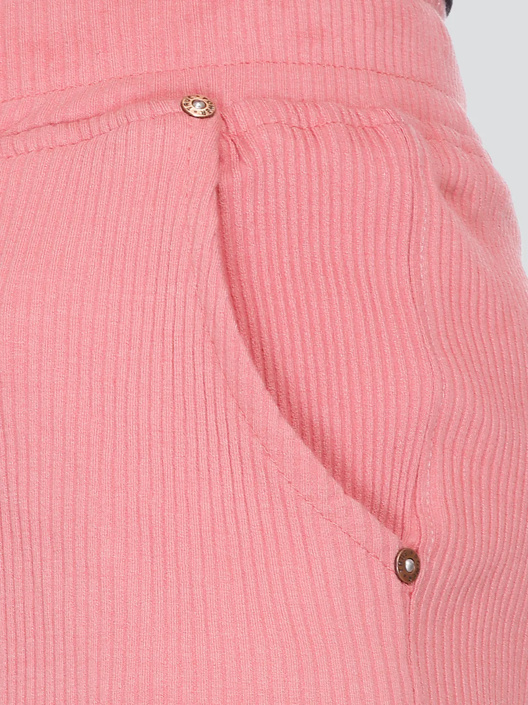 Cotton Cord Knit Shorts For Women - Rosy Pink