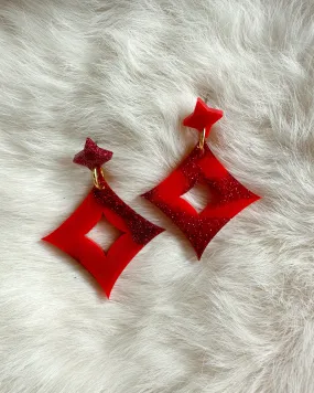 Crimson Sparkle Miki Earrings