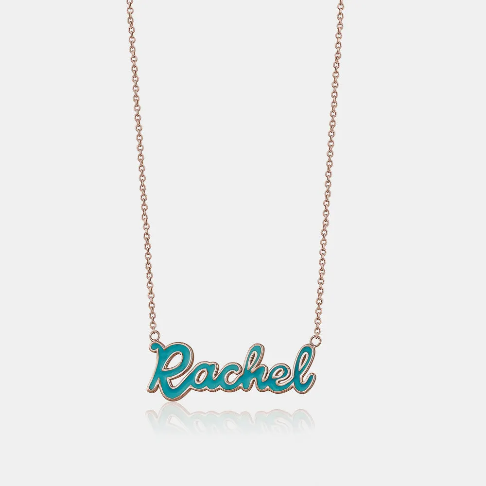 Custom Cursive Enamel Name Necklace