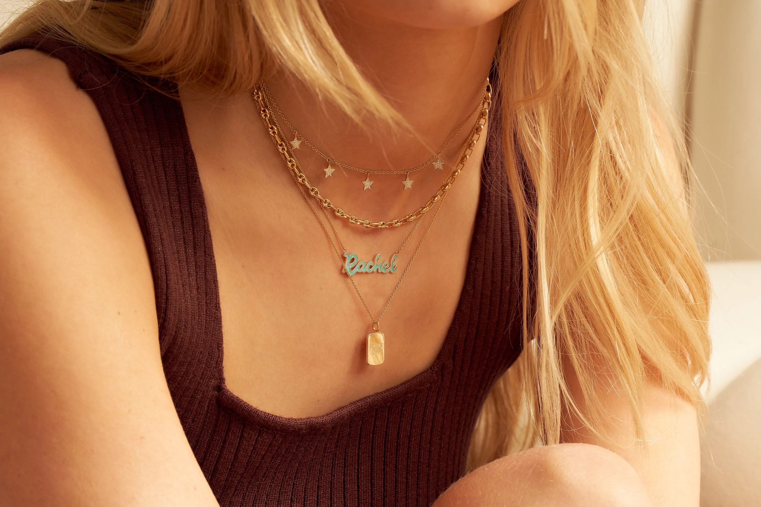 Custom Cursive Enamel Name Necklace