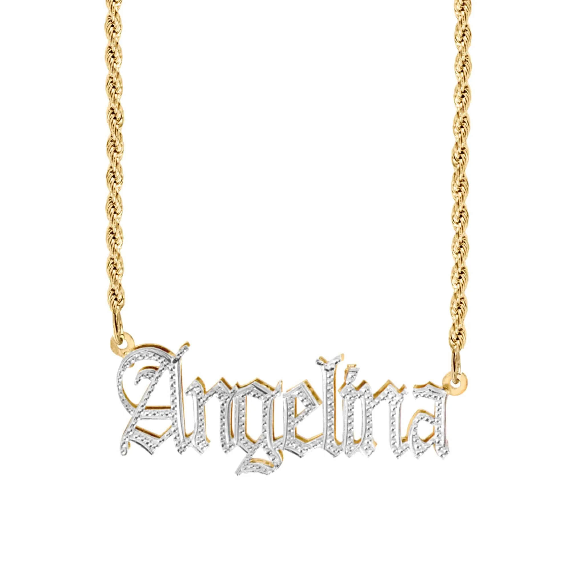 Custom Double Plated Name Necklace Angelina