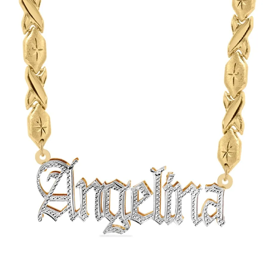 Custom Double Plated Name Necklace Angelina