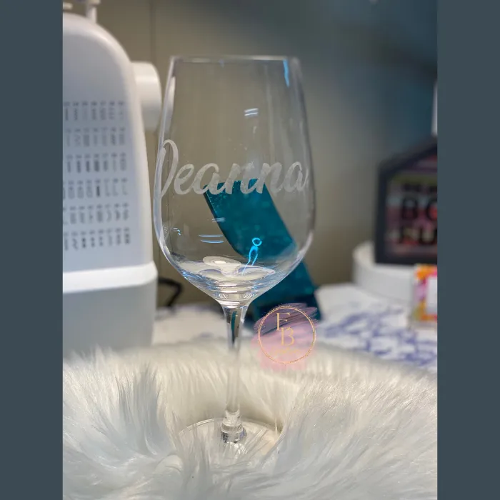 Custom Personalized Etched Wine Glass