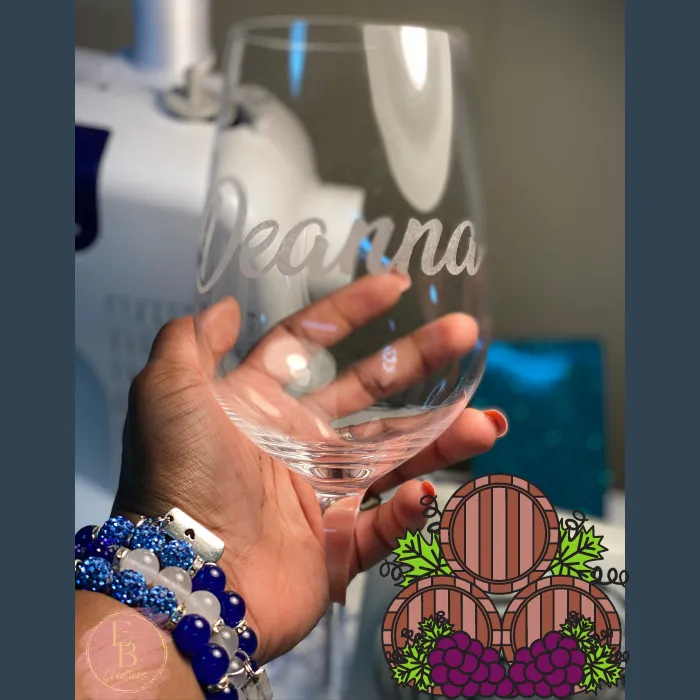 Custom Personalized Etched Wine Glass