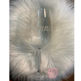 Custom Personalized Etched Wine Glass