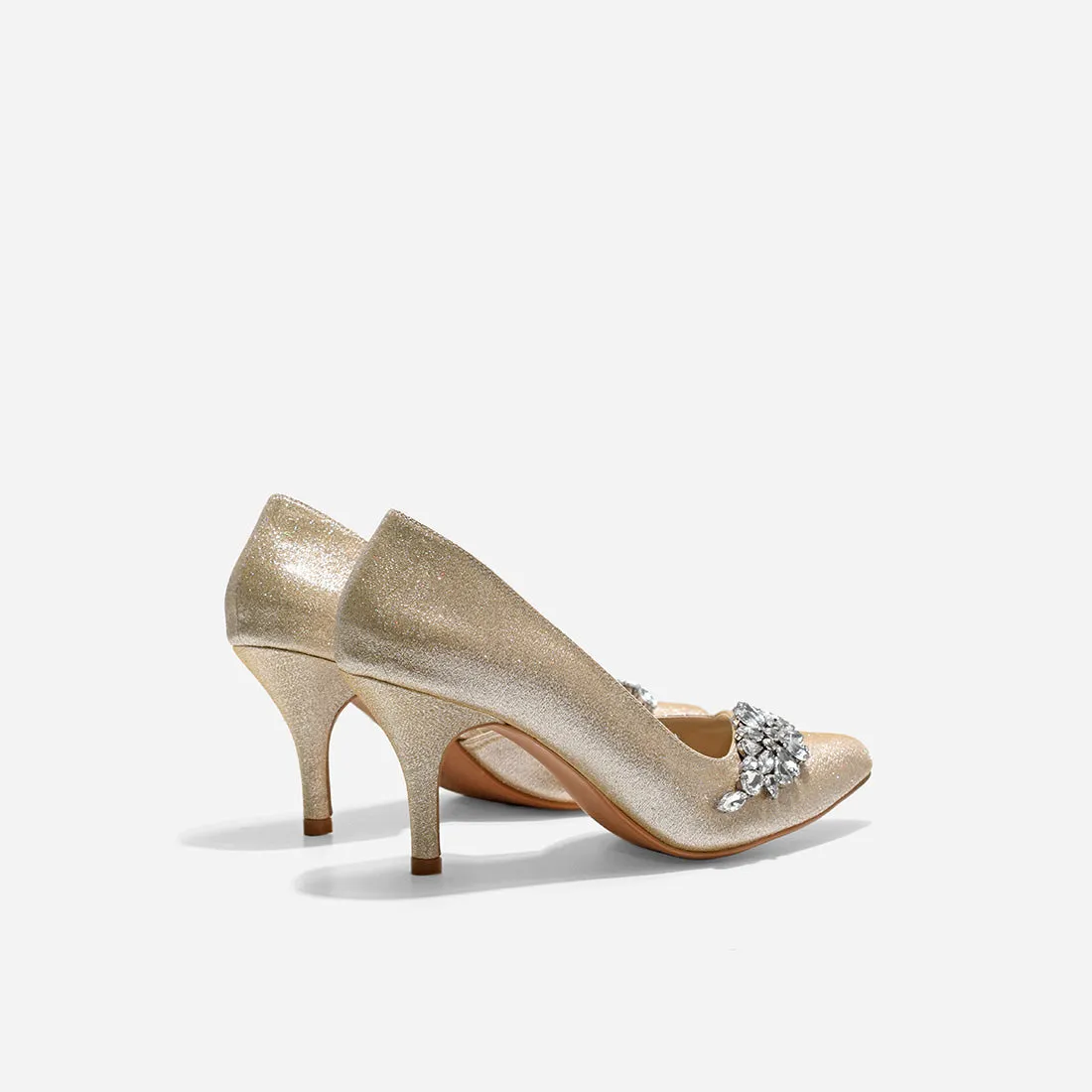 Cynthia Moonlight Gold Glitter Heels