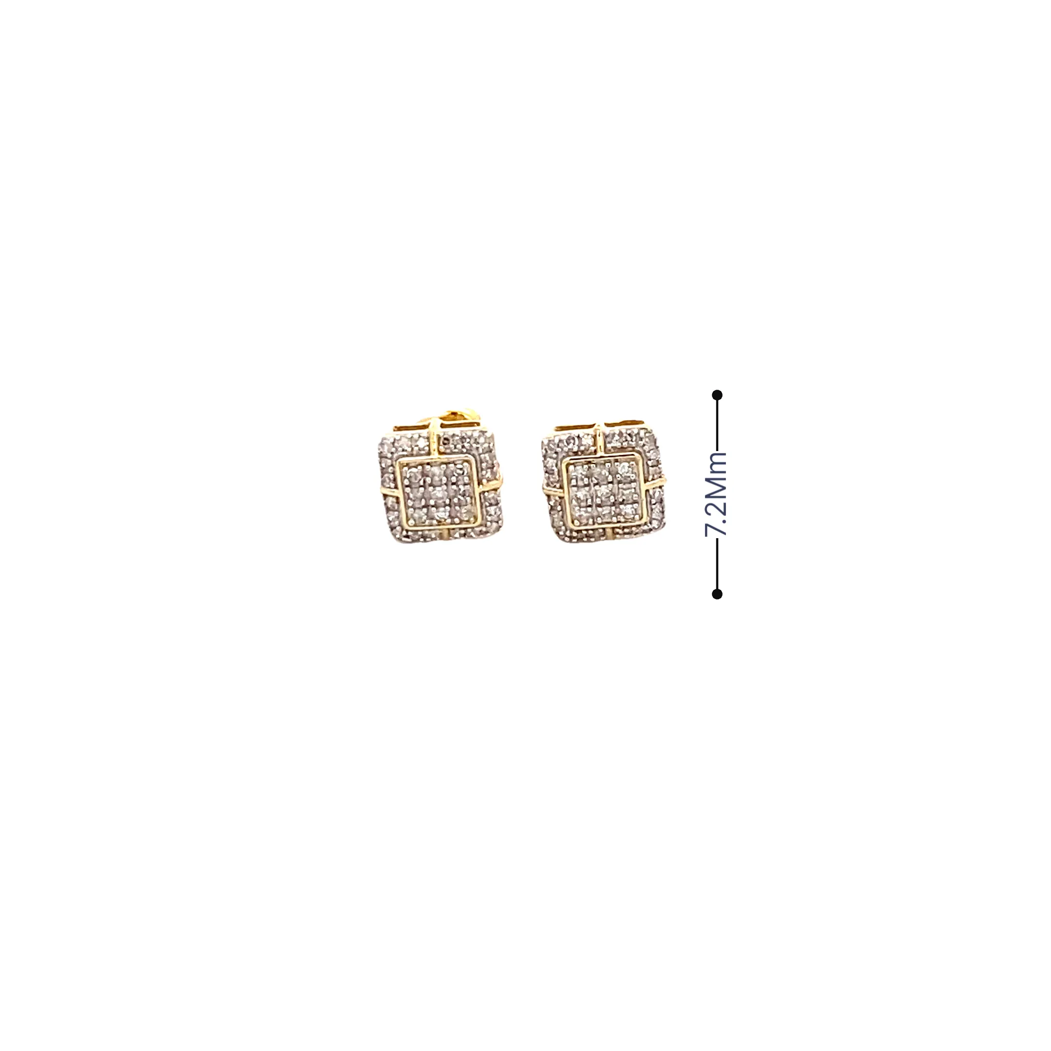 Diamond 0.20Ctw Square Shaped Earrings