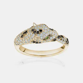 Diamond Panther Ring