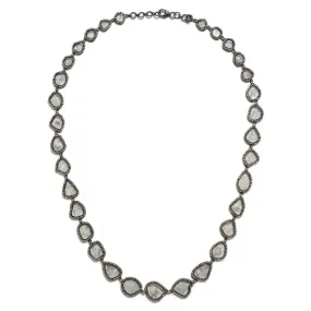 Diamond Slice & Sterling Silver Necklace