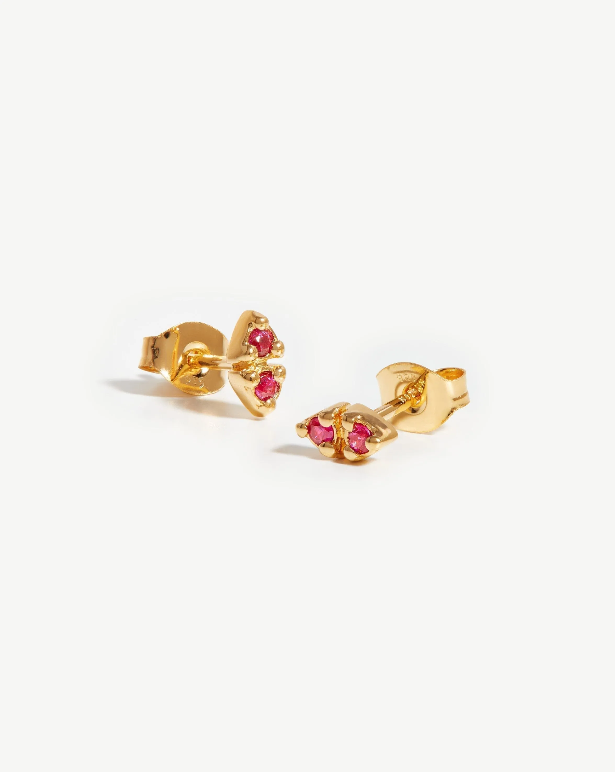 Dual Prism Stud Earrings | 18ct Gold Plated Vermeil/Pink Zirconia