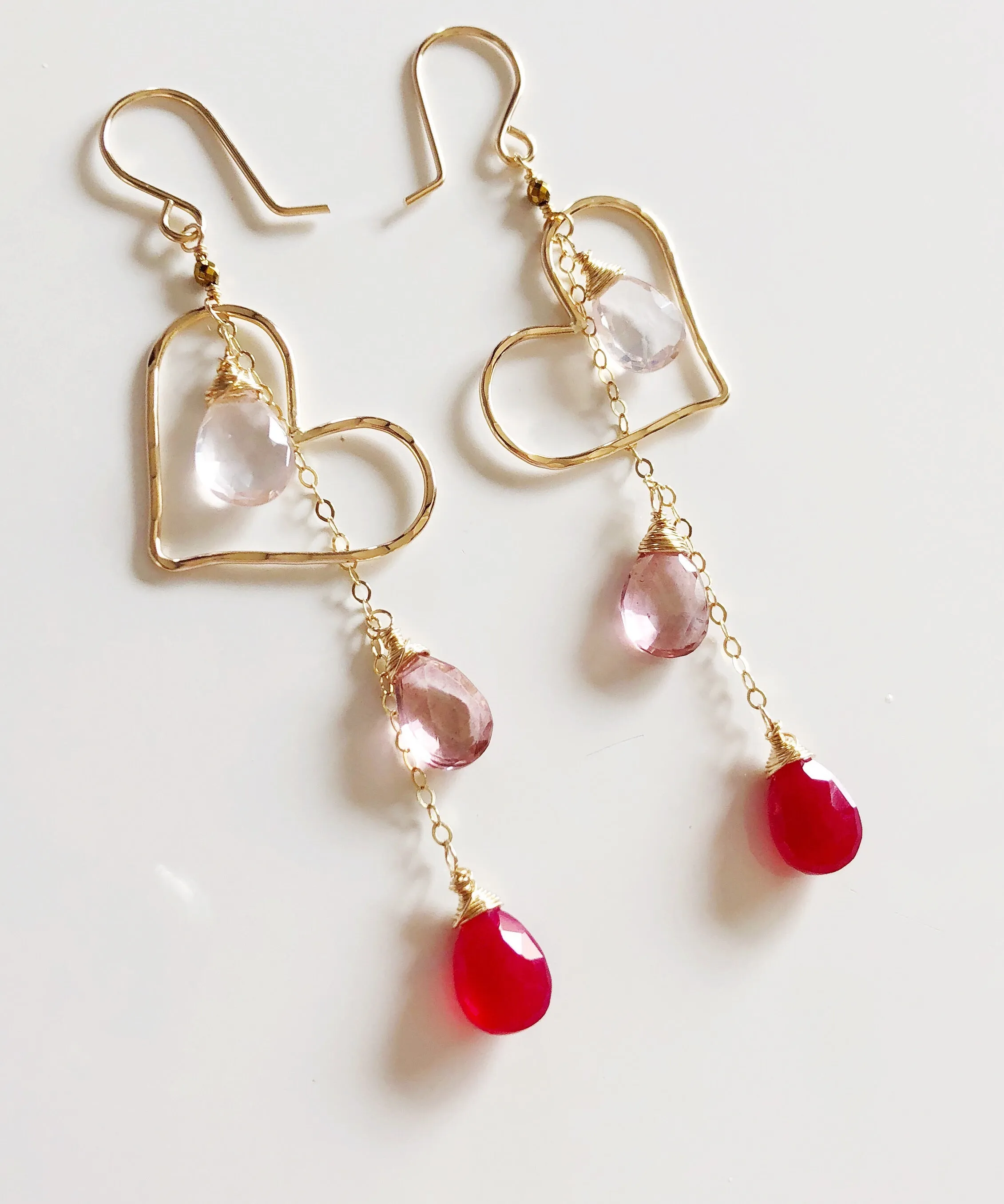 Earrings AIKO - pink ombré (E465)