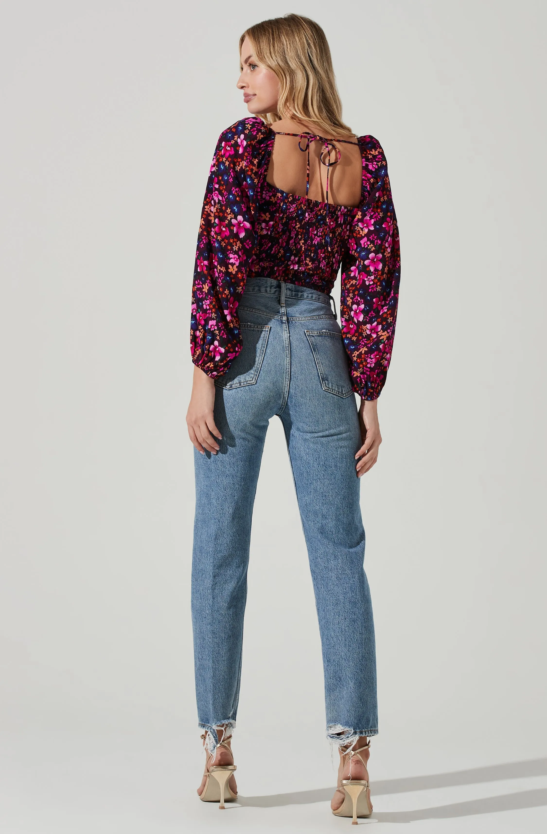 Edwina Floral Corset Long Sleeve Top